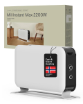 Mill | Heater | CO2200MECMAX | Convection Heater | 2200 W | Number of power levels 3 | Suitable for rooms up to max 30 m&sup2; | White