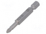 Screwdriver bit | Pozidriv&reg; | 1/4" | Overall len: 50mm