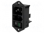 Connector: AC supply | socket | male | 10A | 250VAC | C14 (E) | DD11
