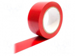 Tape: marking | red | L: 33m | W: 50mm | self-adhesive | Thk: 0.15mm | vinyl