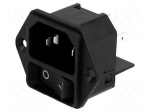 Connector: AC supply | socket | male | 15A | 250VAC | C14 (E) | DC11