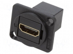 Coupler | HDMI socket,both sides | FT | gold-plated | 19x24mm | metal