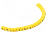 Marker: cable | Marking: 9 | 2.5&divide;5mm | PVC | yellow | leaded | PA-1 | L: 3mm