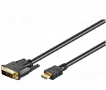 Kaabel | HDMI 1.4 | DVI-D (18+1) pistik, HDMI pistik | 5m | must