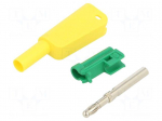 Laboratory connector: 4mm banana | 19A | 1kV | yellow-green | 1mm2