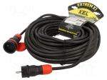 Extension lead | 3x2.5mm2 | 25m | rubber | black | Sockets no: 1 | 16A