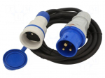 Extension lead | 3x2.5mm2 | 3m | rubber | black | Sockets no: 1 | 16A
