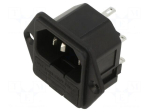 Connector: AC supply | socket | male | 10A | 250VAC | C14 (E) | UL94V-0