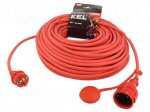 Extension lead | 3x1.5mm2 | 40m | rubber | red | Sockets no: 1 | 16A