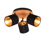 Trio Tommy spotlight 3-pc E14 wood/matt black gaismeklis R81333930 4017807542585