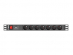 LANBERG PDU RACK POWER STRIP (1U,10A,7X 230V,2M)