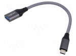 Cable | OTG,USB 3.2 Gen 1 | USB A socket,USB C plug | 150mm | grey