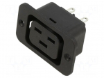 Connector: AC supply | socket | female | 16A | 250VAC | 250V | soldering