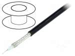 Wire: coaxial | RG58 | 1x21AWG | stranded | Cu | PVC | black | 100m | 328ft