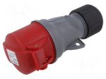 Connector: AC supply 3-phase | plug | female | 16A | 415VAC | IP&S | IP44
