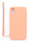 Back panel cover Evelatus Apple iPhone X/XS Soft Touch Silicone Case with Strap Pink