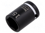 Socket | 6-angles,socket spanner,impact | HEX 15mm | 3/8" | IMPAKTOR