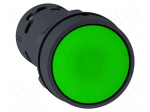 Switch: push-button | 22mm | Stabl.pos: 2 | NC + NO | green | none | IP65