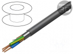 Wire | 3x14AWG | shielded,Al-PET foil | PVC | black | 300V | 76m | 250ft