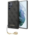 Back panel cover Guess  Guess GUHCS23LGF4GGR S23 Ultra S918 grey/grey hardcase 4G Charms Collection