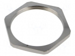 Nut | M75 | brass | 95mm | Thread: metric | Pitch: 1.5 | Plating: nickel