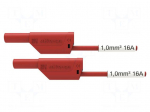 Test lead | 16A | banana plug 4mm,both sides | Urated: 1kV | red