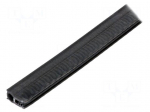 Gasket | EPDM | black | W: 11mm | H: 22mm | Panel thick: 1&divide;3mm