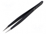 Tweezers | Blade tip shape: sharp | Tweezers len: 120mm | ESD