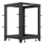 Open Rack 19" 15U 600x600-1100 adjustable black