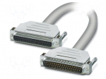 Cable | D-Sub 37pin socket,D-Sub 37pin plug | PVC | Len: 2m | grey
