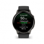 Smart watches Garmin  Venu 4 - 45mm, Slate with Black Silicone Band sports watch