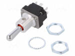 Switch: toggle | Pos: 3 | DPDT | ON-OFF-ON | 0.1A/28VAC | Leads: screw