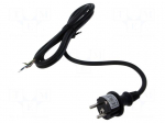 Cable | 3x1mm2 | CEE 7/7 (E/F) plug,wires | rubber | 2m | black | 16A