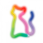 LED Neon light sign - cat, with remote, multicolor
