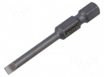 Screwdriver bit | slot | 0.6x3.5mm | 1/4" | Overall len: 50mm