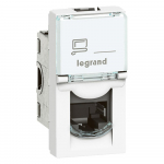 RJ 45 socket Mosaic Cat. 6A - STP - 1 module - white