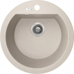 Dafne, granite sink, d=51cm, with tap hole, beige