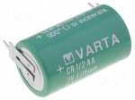 Battery: lithium | 3V | 1/2AA,1/2R6 | 2pin | &Oslash;14.6x25mm | 950mAh
