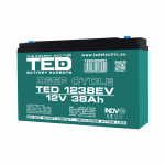 12V 38Ah s&uuml;vat&uuml;hjenemise geelaku | 267 x 77 x 170 mm | TED