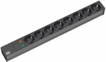 Bachmann 19'' 2m 8x Schuko H05VV-F 3G 1.50mm&sup2; power extension 8 AC outlet(s) Black