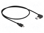 Cable | USB 2.0 | gold-plated | 0.5m | black | 24AWG,28AWG | 480Mbps