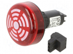Signaller: lighting-sound | 22mm | &Oslash;22.5mm | IP65 | red | 24VDC