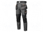 Dungarees | Size: L | grey | slim | 260g/m2