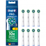 Braun Oral-B Pro Cross Action brush heads pack of 8 (white)