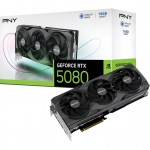 PNY GeForce RTX 5080 OC, graphics card DLSS 4, 3x DisplayPort, 1x HDMI 2.1