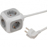 Brennenstuhl ALEA-Power 4-way socket cube (light grey/white, 1.4 meters)