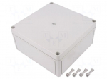 Enclosure: multipurpose | X: 180mm | Y: 182mm | Z: 90mm | PK | light grey
