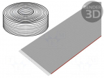 Wire: ribbon | 1mm | stranded | Cu | 44x28AWG | unshielded | PVC | grey