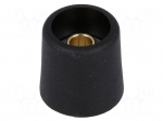 Knob | without pointer | polyamide | &Oslash;shaft: 6mm | &Oslash;16x16mm | black