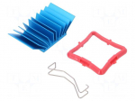 Heatsink: extruded | grilled | BGA | blue | L: 27mm | W: 27mm | H: 12.5mm